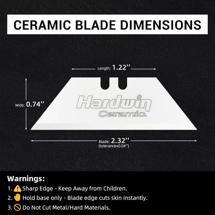 Home HARDWIN Zirconia Ceramic Utility Knife Blades 5-Pack, Replacement ...